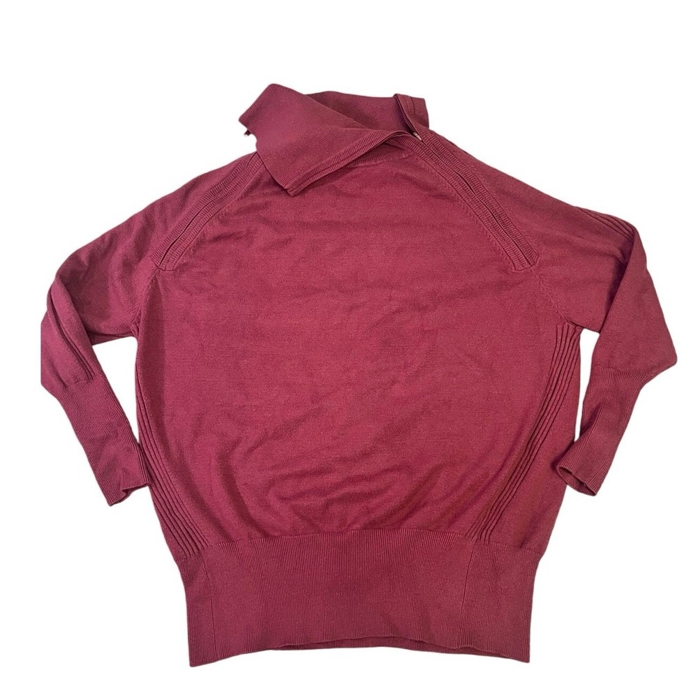 Seraphine‎ Maternity Nursing Pullover Knit Sweater, Mock-Neck Size XXL Berry Red - Picture 2 of 12